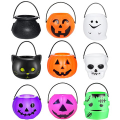国境を越えたハロウィンのカボチャの瓶、ハロウィンの飾り、小さな魔女、幽霊の桶、三角目玉のカボチャのキャンディー収納瓶