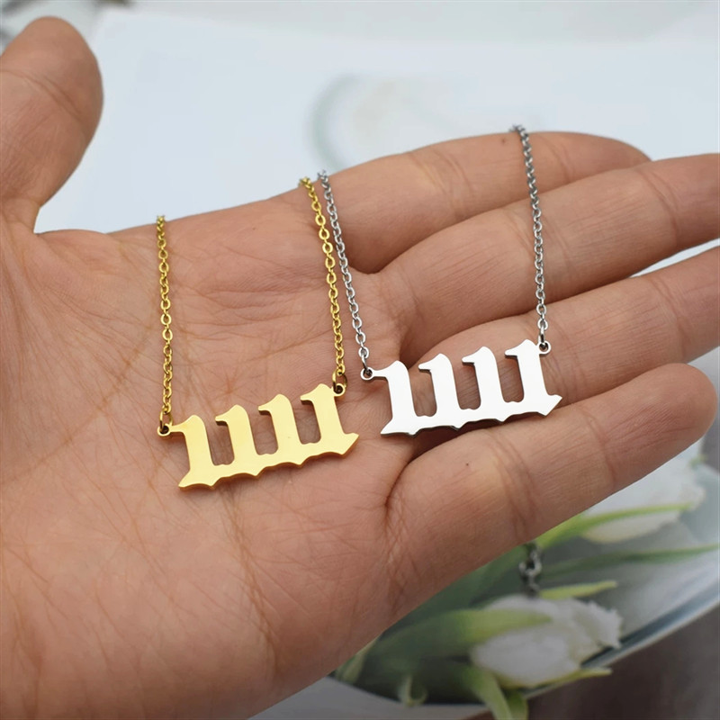 1 Piece Simple Style Number Titanium Steel Plating Necklace display picture 1
