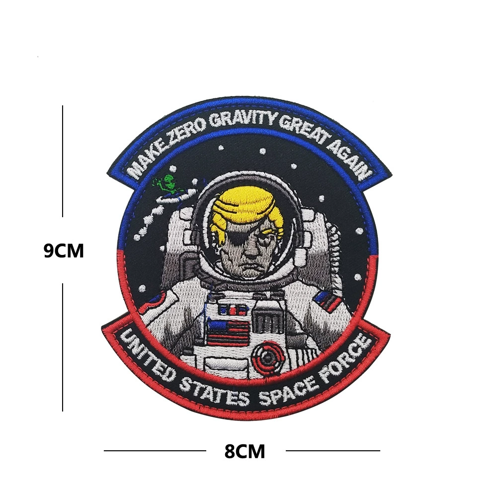 Travel space patch with velcro, badge, with embroidery, dress up