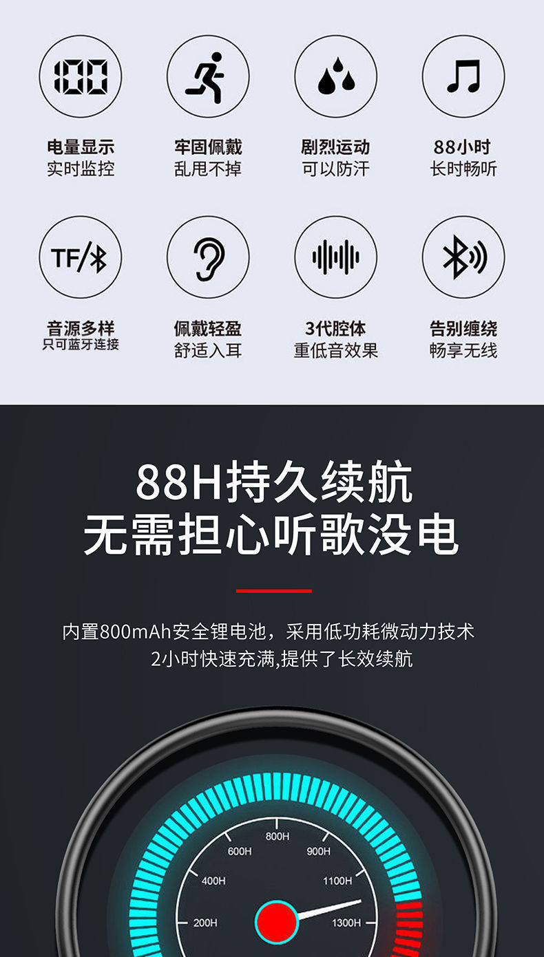 New 2025 Bluetooth Headphones, Wireless Neckband Style, Comfortable for Long-Wear, Suitable for Men and Women, Special for Sports and Running, High Battery Capacity