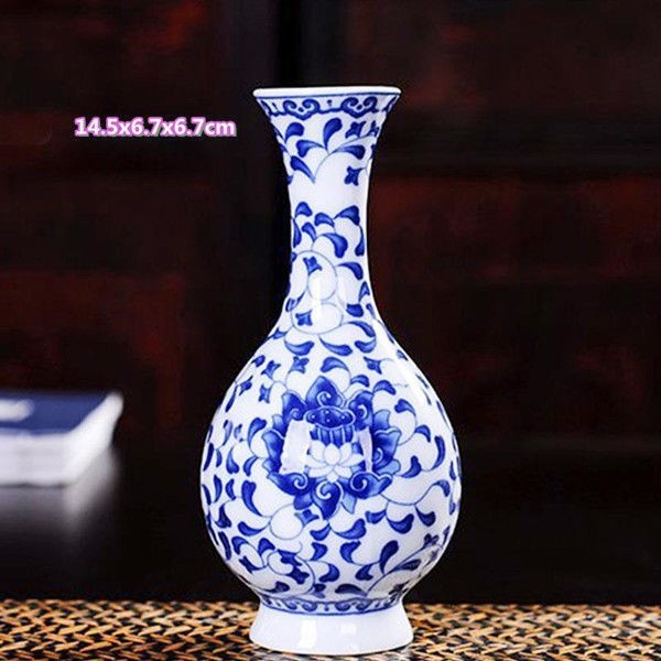 Decoración de jardín de cheongsam decoración de sala de estar de alto nivel decoración de estudio belleza floral porcelana azul seco gabinete de televisión