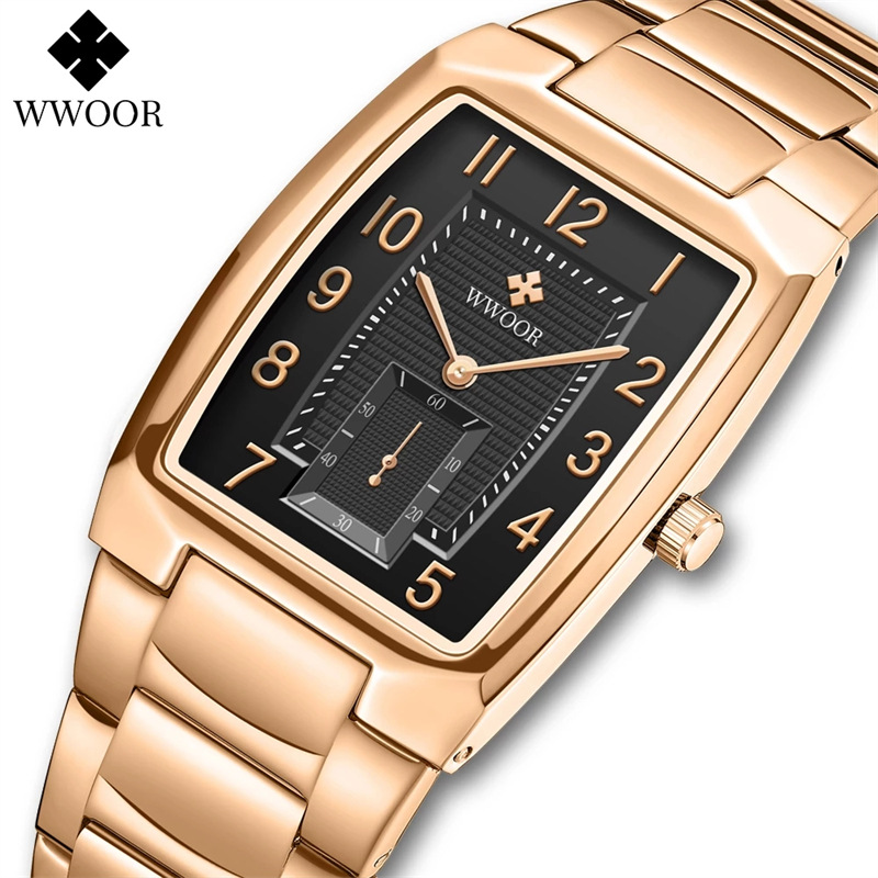 WWOOR/Hold Love 8837 nueva moda personalizada movimiento de cuarzo Correa acero simple creativo reloj casual los hombres