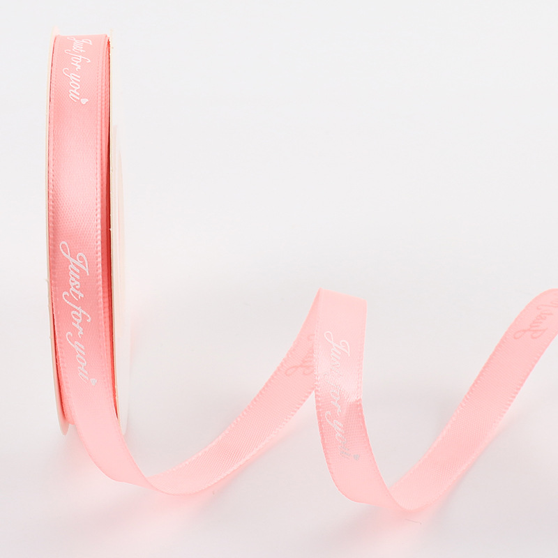 2,5 cm flor floral caja de regalo cinta de poliéster pastel DIY arco cinta sólo para usted letra inglesa cinta