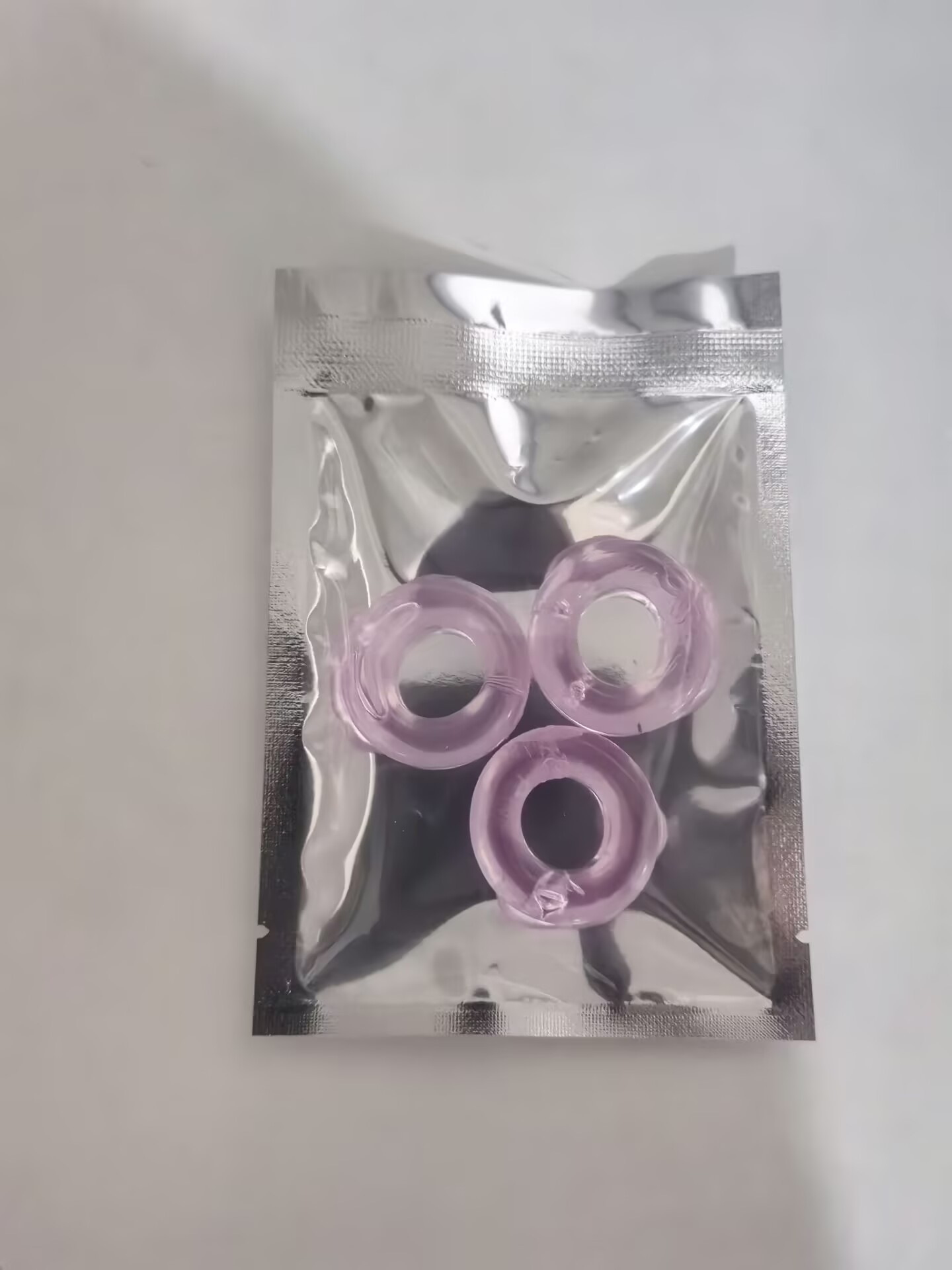 Snowflake Locking Delay Ring Set, 3-Pack TPE Cock Rings, Transparent — detail image 5