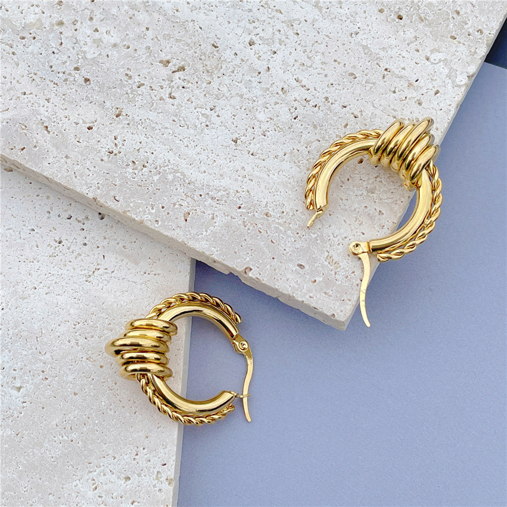 Fashion Geometric Stainless Steel Plating Earrings 1 Pair