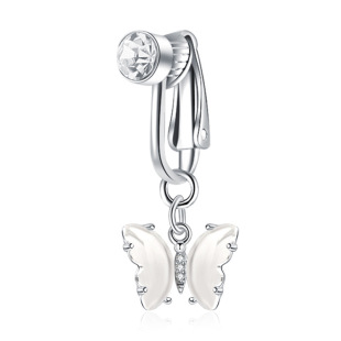 New fake belly button nail butterfly crystal fake belly button ring cross-border e-commerce wholesale and retail pretty girl selfie jewelry