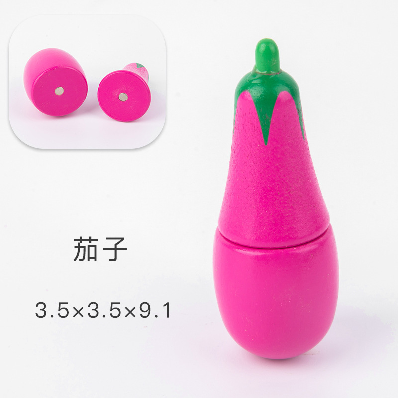 Los niños juegan casa cocina juguetes madera magnética verduras y frutas cortar madera frutas y verduras a granel traje al por mayor