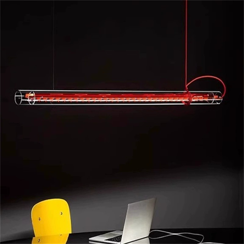 Diseñador de una palabra lámpara de restaurante rojo 2025 nuevo Memphis moderno estudio lámpara de escritorio de vidrio creativo