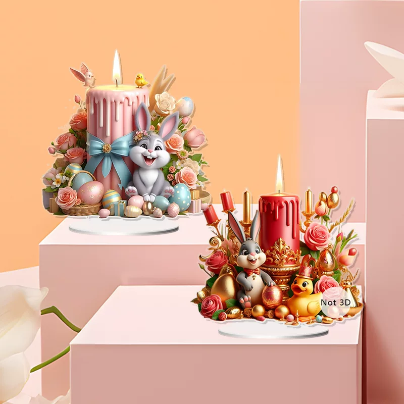 Candle, acrylic atmospheric table rabbit, (Cross-border trading)