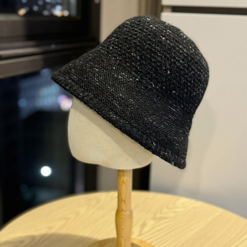 韩版彩色手工针织帽女秋冬保暖护耳毛绒钩针盆帽时尚百搭毛线帽潮|undefined