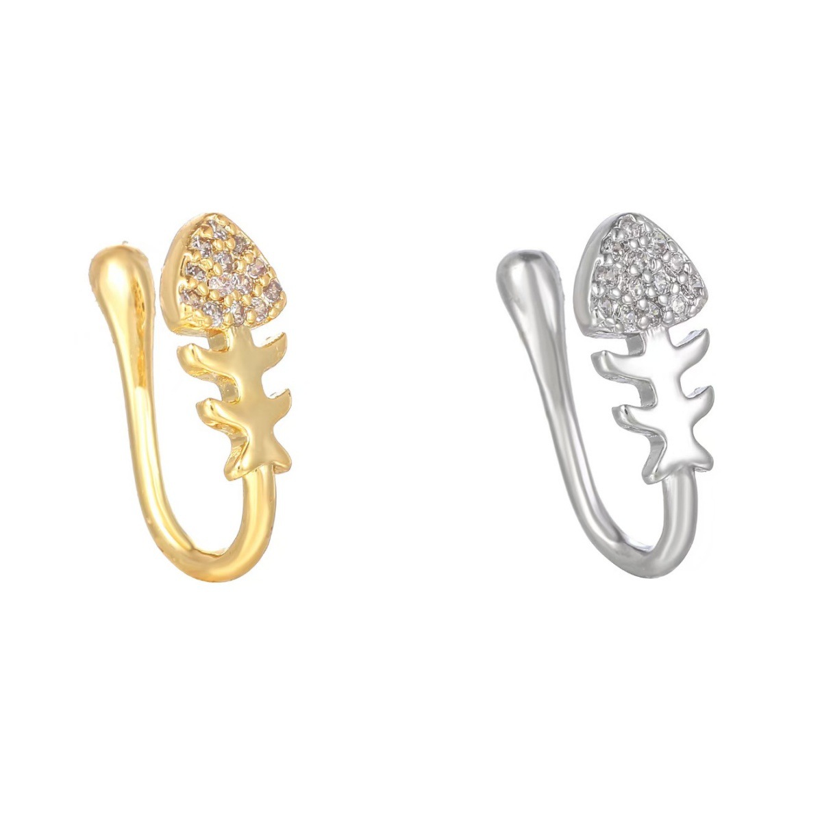 Silver pointed spike labret stud material detail