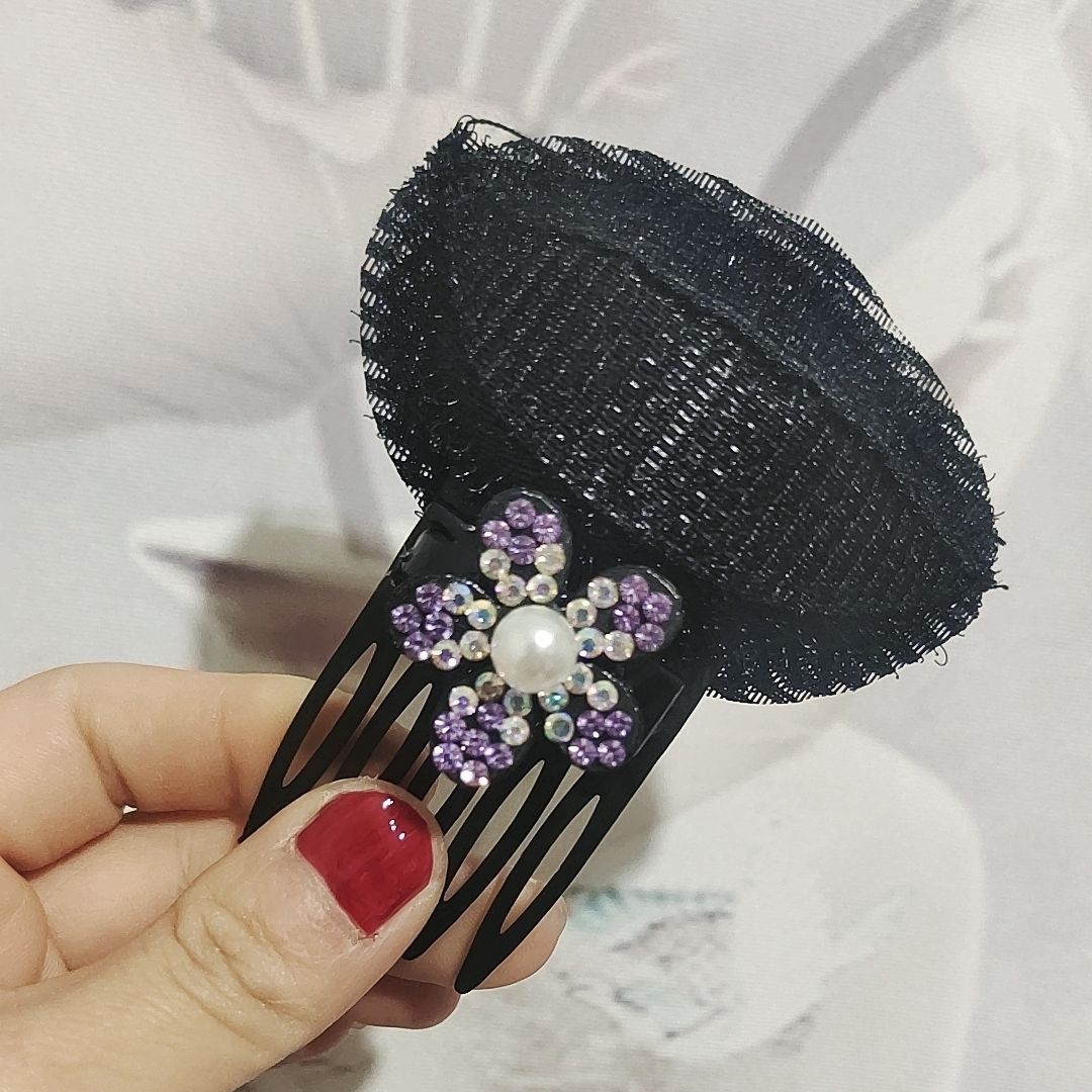 5 이빨 빗 꽃잎-보라색 꽃