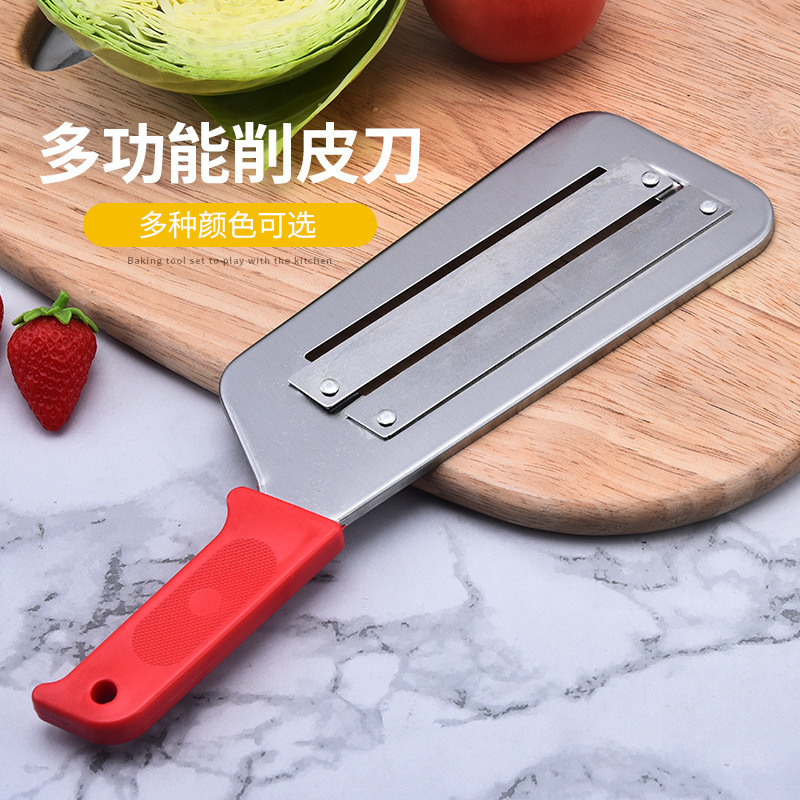 Cocinero de acero inoxidable doble hoja de raspador set cortador de verduras casero cuchillo de frutas afilado gadgets al por mayor raspador