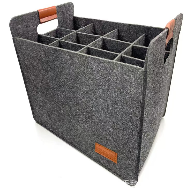 Wholesale Felt Wine Gift Storage Baskets for Annual Meetings, Handmade Beverage and Drink Tote Bags, Customizable