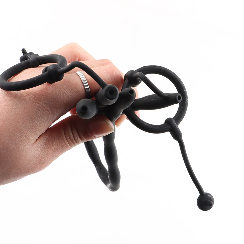 Extra-Long Hollow Silicone Urethral Sound, Ribbed Horse-Eye Rod, 35 cm — detail image 12