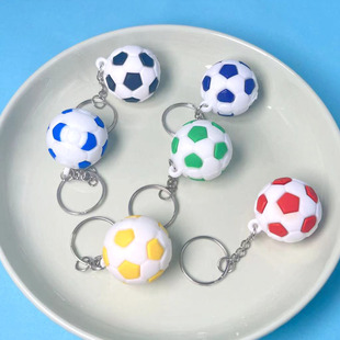 Cross-border football key chain three-dimensional PVC simulation football model small pendant sports activities small gift souvenir