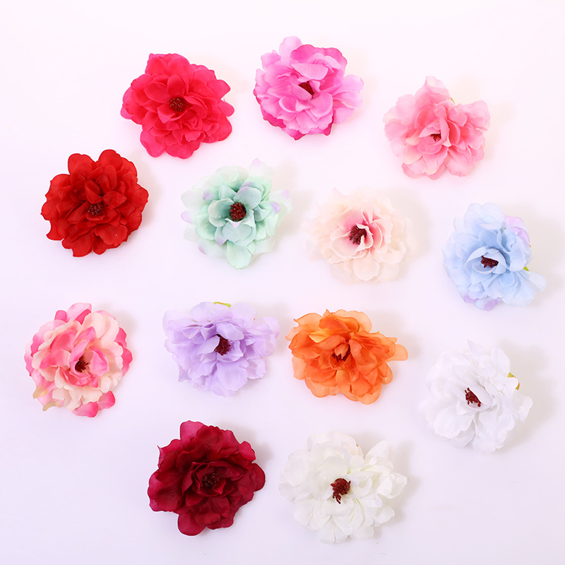 시뮬레이션 모란 꽃 머리 봄 색 모란 꽃 실크 꽃 DIY 연꽃 램프 랜턴 축제 가정 장식