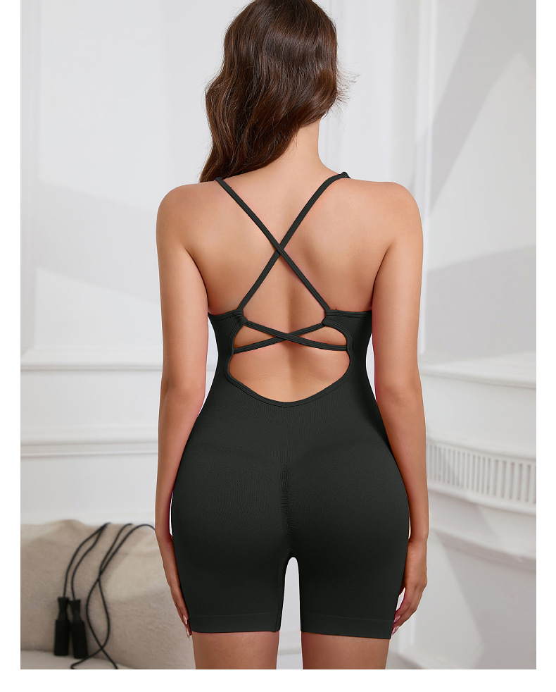 172g Weight Sports Dress Dresses Type Chemical fiber blending Fabric Type Bodysuits Tops Type Gym Occasion Butt Lift Function Fitness Style 22-Color Seamless Yoga Clothes Sexy Beauty Back One-Piece Jumpsuit Fitness Sportswear Women's Bombshell 23