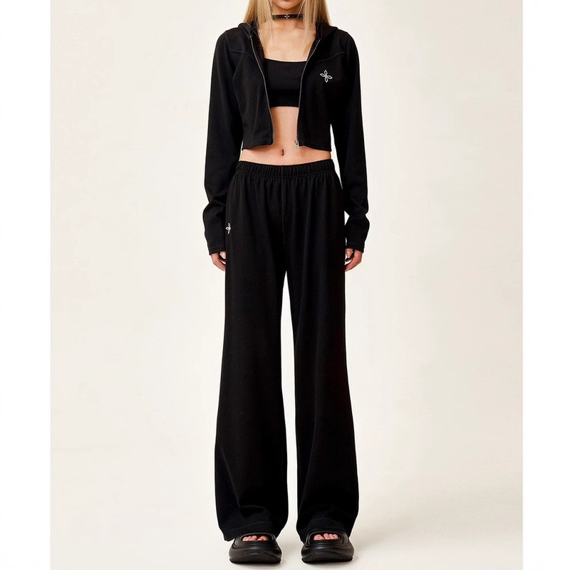 S K Rove Wandering Morning Jogging Suit Casual Slim Hoodie + Pants Two-Piece Set