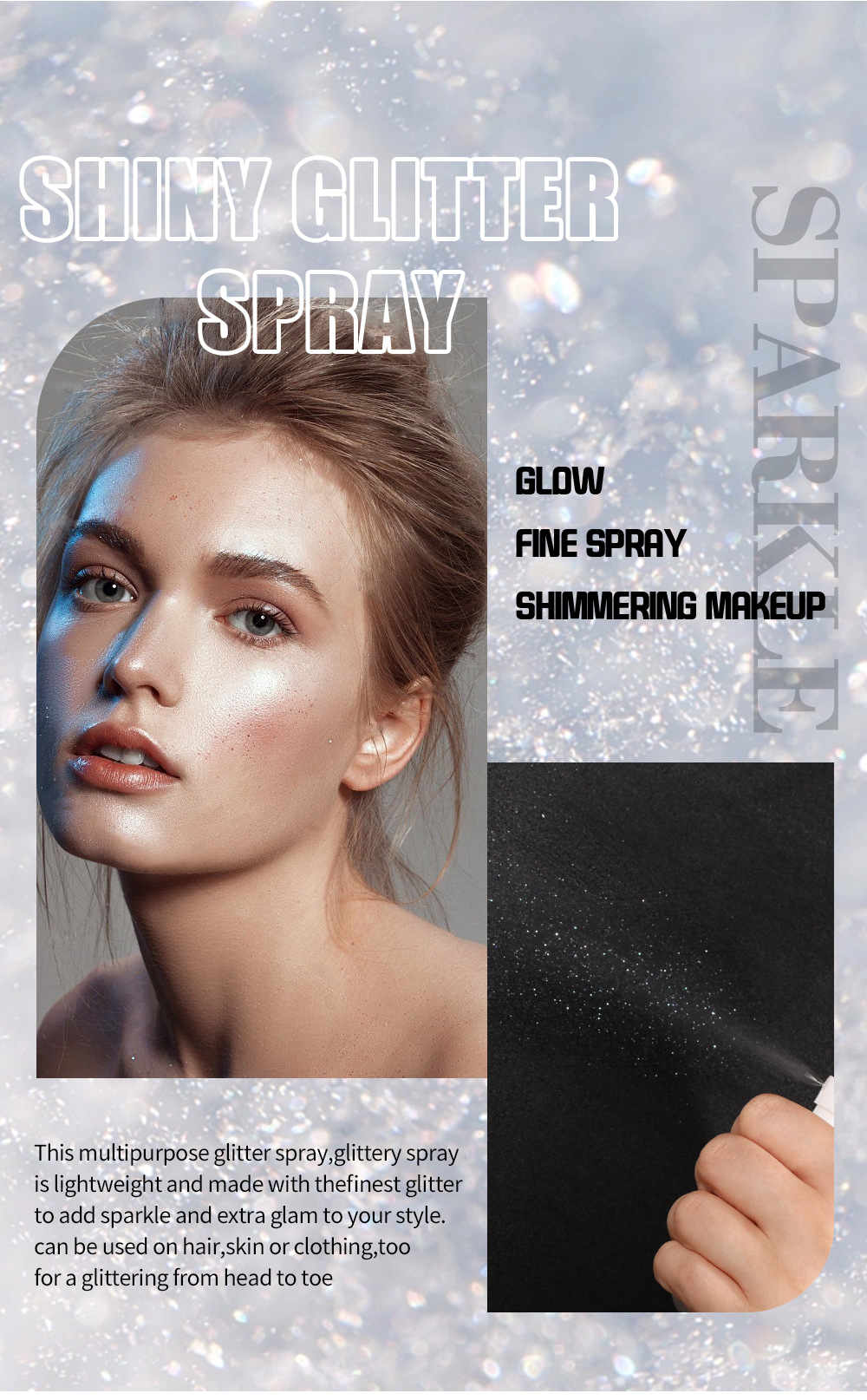 Wholesale of cross-border makeup facial contouring, brightening and highlighter, long-lasting waterproof and sweat-proof, natural body highlighter spray undefined
