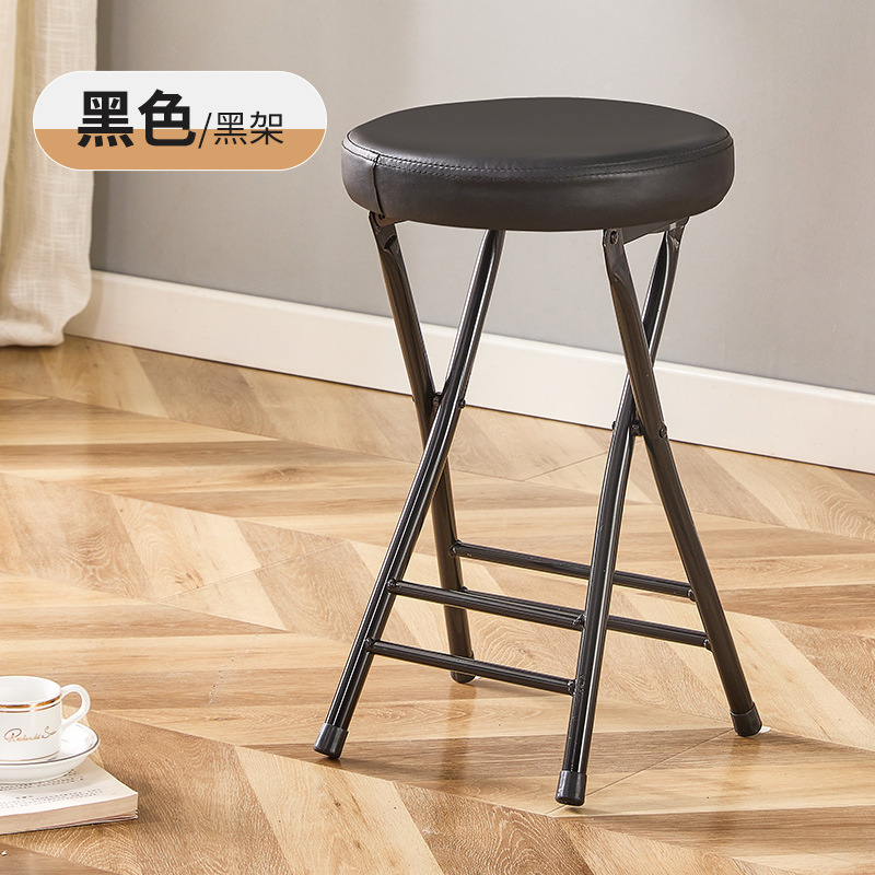 §~^*~§두꺼운 부드러운 커버와 등받이가 없는 검정색 프레임의 검정색 스툴§~^*~§