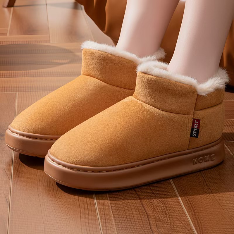 雪地靴男款冬季2025新款棉拖鞋男女外穿包跟加绒加厚保暖防滑棉鞋