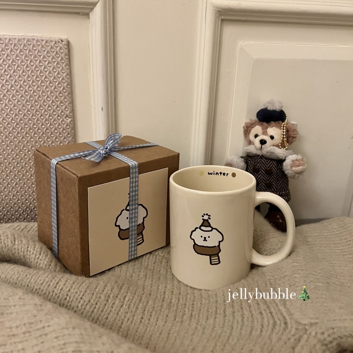 고양이 강아지 도자기 머그컵 320ml 커플 커피잔