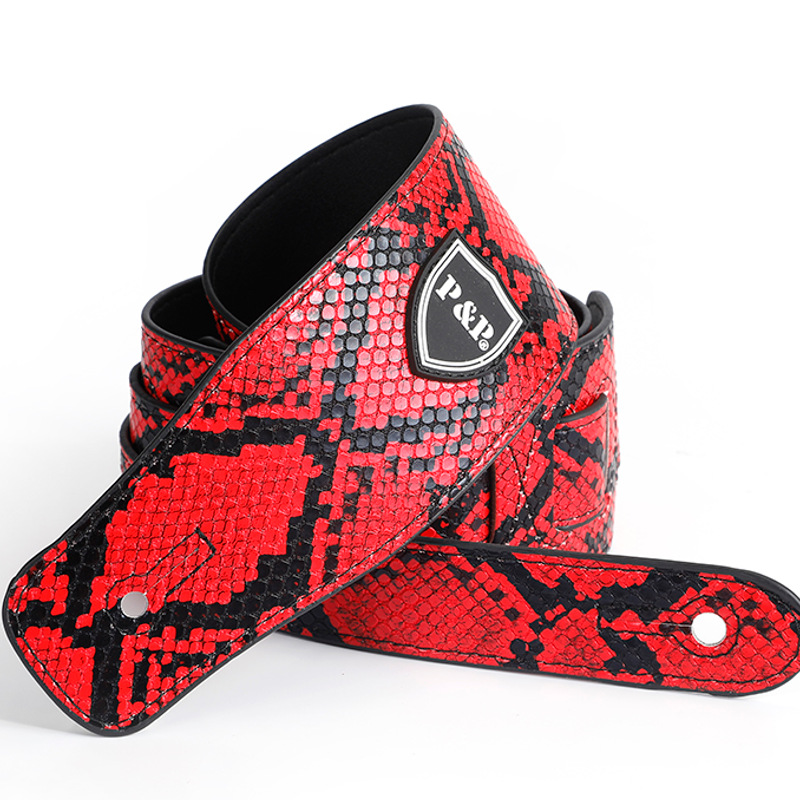 PP correa de hombro ancha correa de guitarra eléctrica de cuero PU correa de Bajo Eléctrico correa de guitarra personalizada