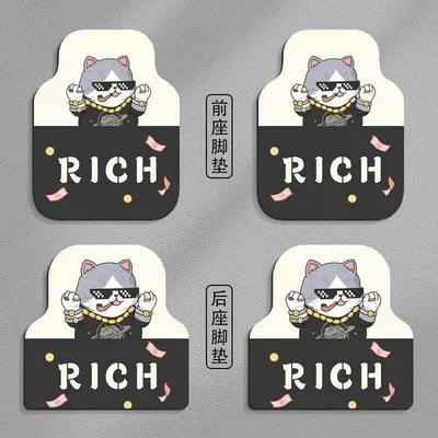 General Car Floor Mats, Main Driver's Single-Piece Anti-Slip and Wear-Resistant Foot Mats, Easy to Clean Car Mats, Four-Piece Set of Car Floor Mats (Universal Foot Pad) - violent-cat-front-single-piece-floor-mat-5065cm