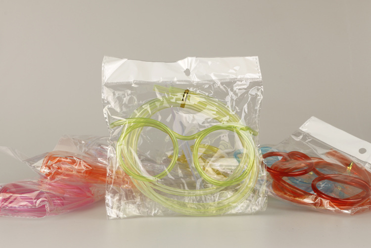 Divertido divertido partido creativo arte niños gafas de paja ojo paja DIY creativo arte modelado paja