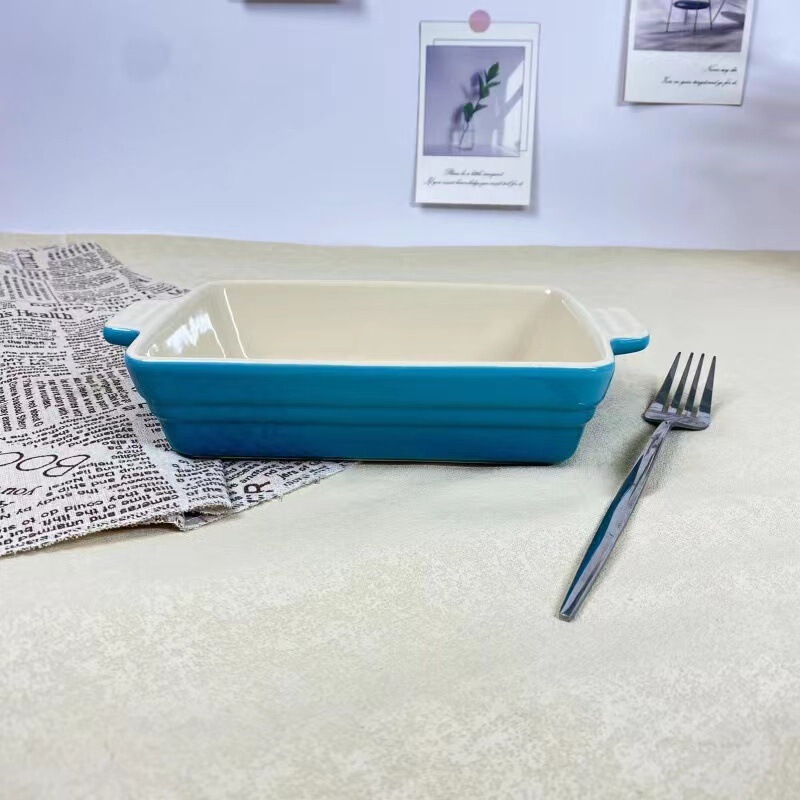 Stoneware Rectangular Bakeware Deep Plate with Ear Plate Bakeware Pie Plate Fish Plate Plate Microwave Oven Stoneware Rectangular Bakeware Deep Plate with Ear Plate Bakeware Pie Plate Fish Plate Plate Microwave Oven