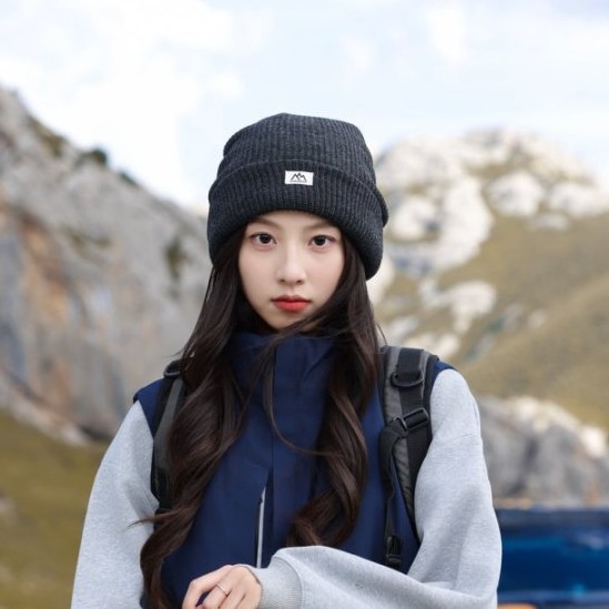 美式秋冬季双层针织帽女2025新款百搭冷帽户外防寒骑行保暖毛线帽|undefined