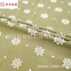 梭织棉涤圣诞提花剪花面料 时尚男女服饰布料装饰布工艺品 H25229