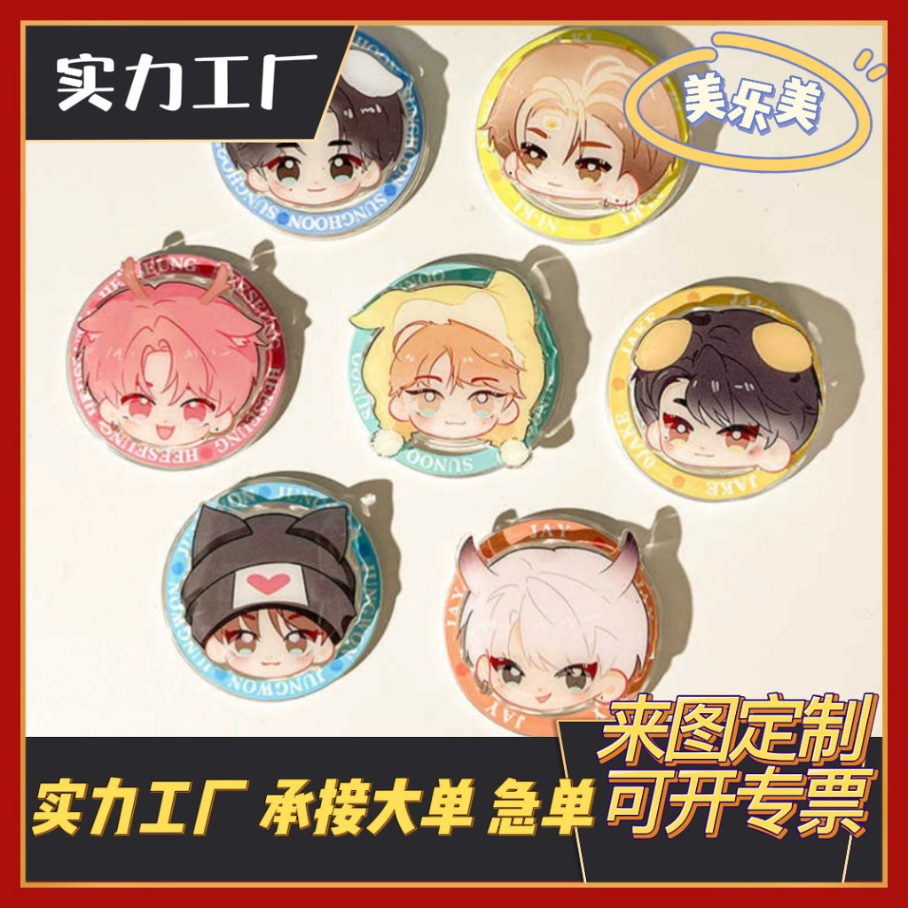 Держатель для телефона в стиле мультяшной анимации, милый, изготовленный на заказ, акриловый, с клеем, для кровати или рабочего стола, с воздушной подушкой.