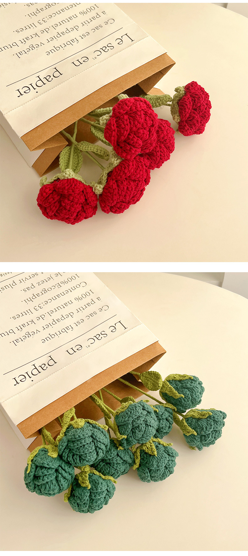 Mode Blume Garn Nachgemachte Pflanzen Rose 1 Stück display picture 2