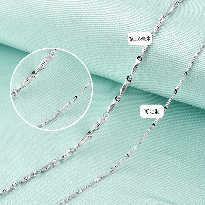 Personalidad al por mayor transfronteriza simple collar de accesorios de viento Dongdaemun S925 plata 1.6 doble cadena de semillas de melón