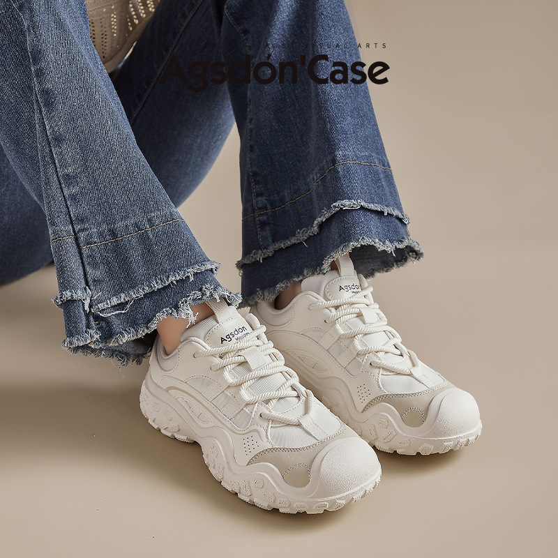 Augustion zapatos de senderismo mujer 2025 nuevo verano al aire libre ligero plataforma blanca casual zapatillas de deporte marea