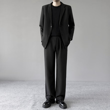 美式春秋季男士商务单排扣西装大码西服套休闲西服通勤西服套装