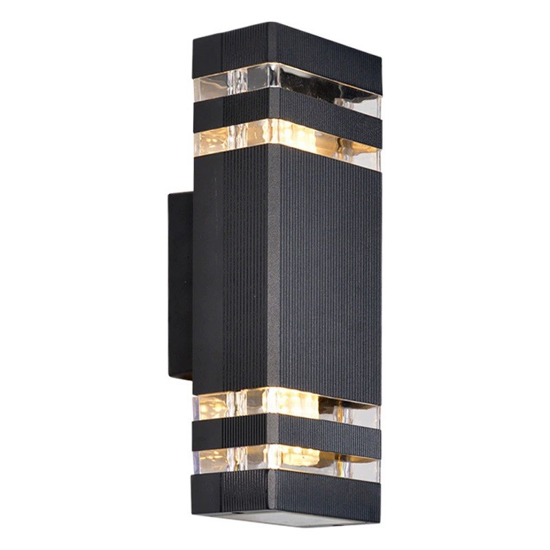 Наружный настенный светильник светодиодный водонепроницаемый прожектор алюминиевый квадрат вверх и вниз по проходу лестница наружная стена дверной штырь отель открытый садовый свет