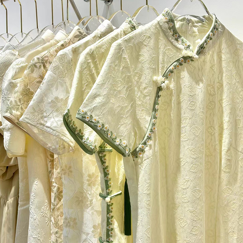 Summer new new Chinese dress improved national style cheongsam thirteen lines high-end brand women's clothing wholesale supply