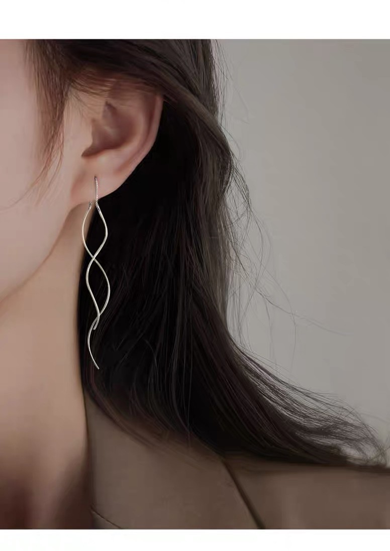 8g Weight Drop Earrings Classification 1 Pair 925 Sterling Silver Solid Color Drop Earrings