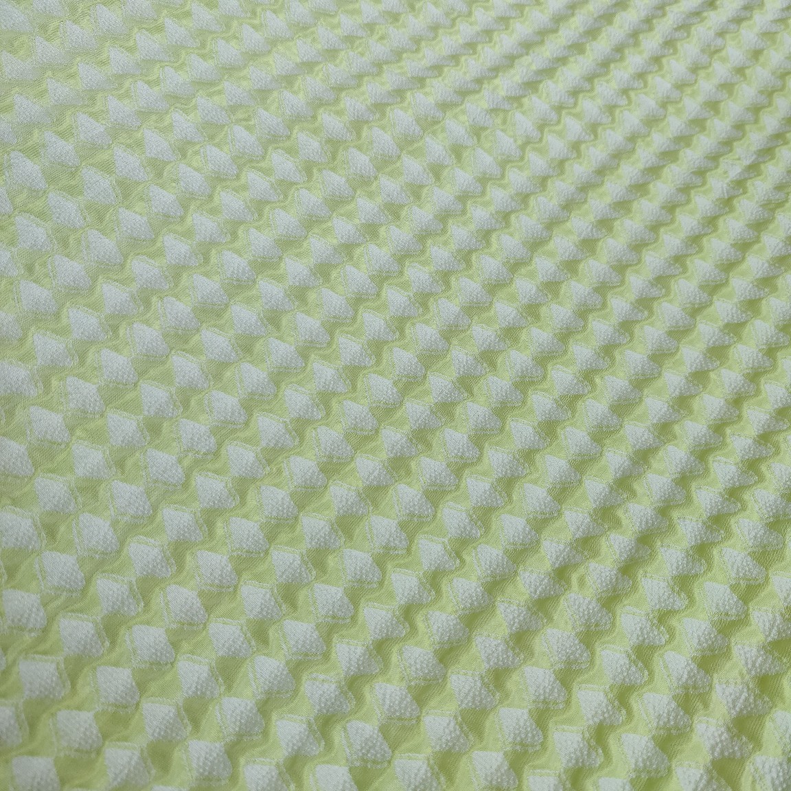 几何菱形格子凹凸浮雕天丝提花面料连衣裙包包女装童装布料