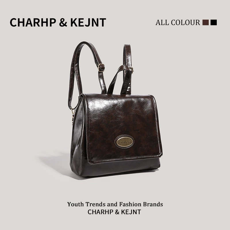 Retro backpack, handheld capacious shoulder bag, South Korea
