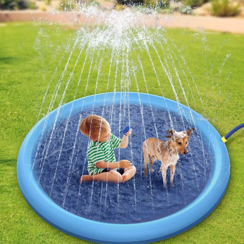 Punto transfronterizo almohadilla de rociado de agua al aire libre para mascotas para niños piscina infantil mascota gato gato perro juguete de agua al aire libre