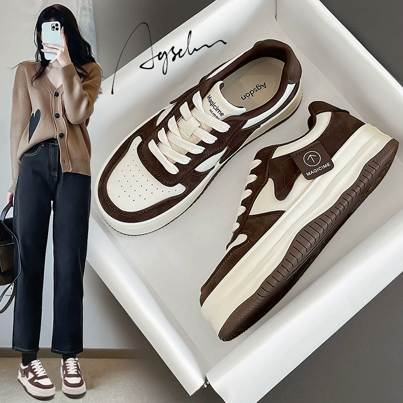 Augustina White Shoes Женская осень 2023 Новая модная спортивная обувь на платформе Повседневная обувь Модная