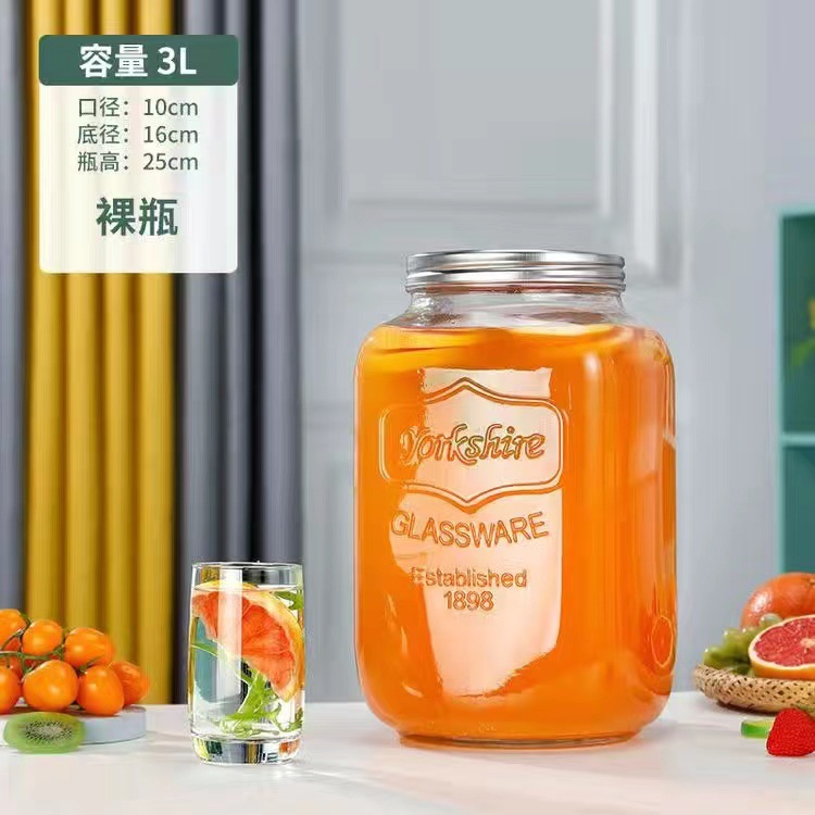 Entrega de 48 horas en nombre de la botella de vino de vidrio para el hogar con grifo, botella de agua fría, barril de bebidas propias, barril de cerveza, contenido de té de frutas