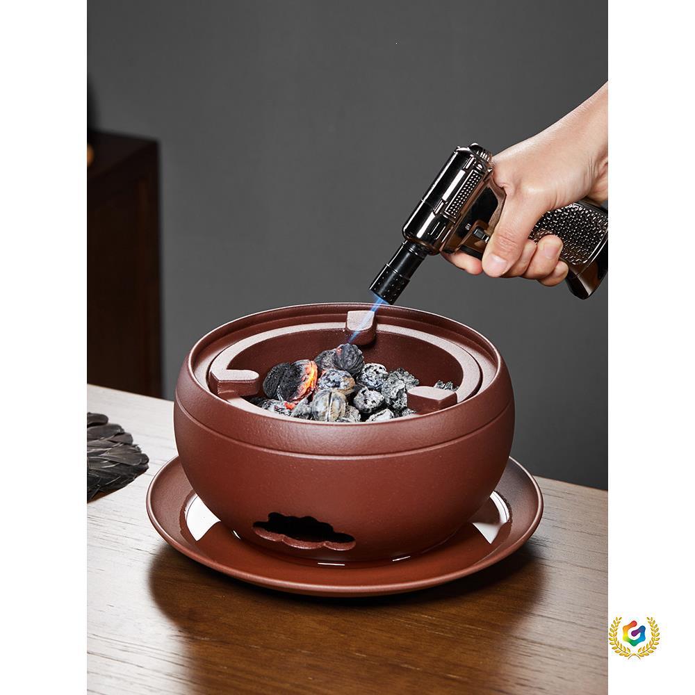 ⇜ Purple clay charcoal stove, tea stove, and fireplace set for brewing tea and warming up – a complete set of tea brewing equipment for indoor use during winter