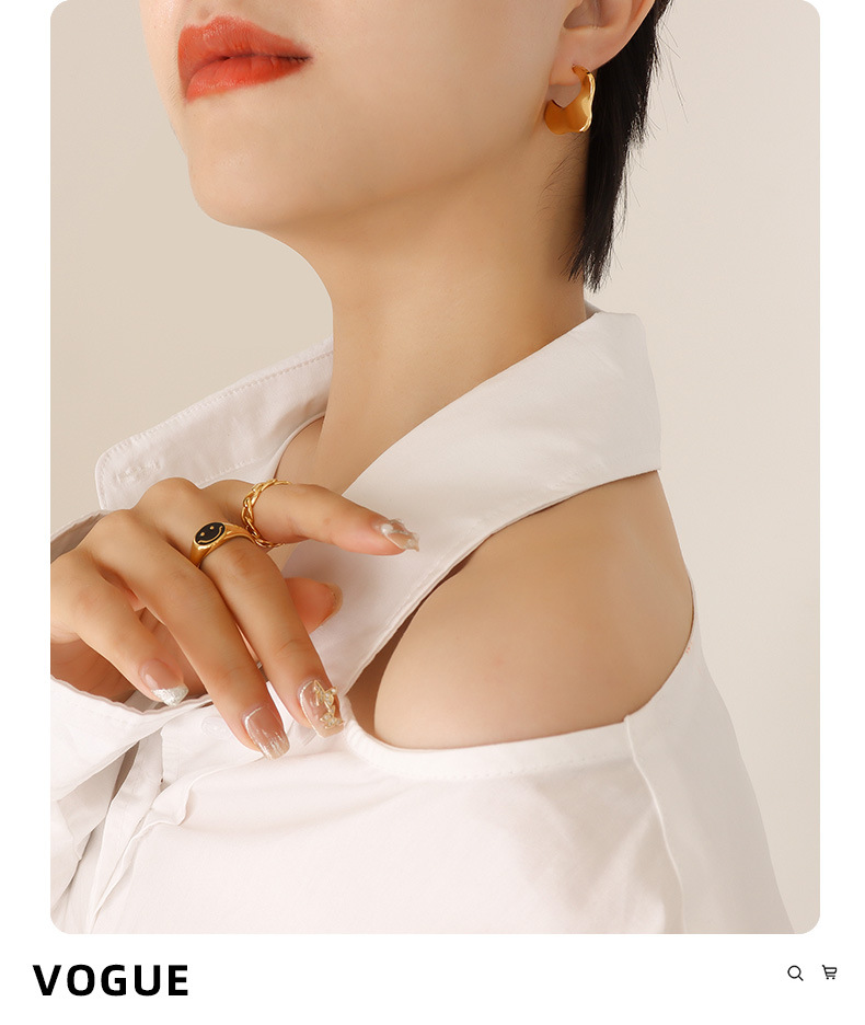 304 Stainless Steel Ear Needle Material Real Gold Plated Plating Material PVD Coated Real Gold Plated 18K Gold Geometric 304 Stainless Steel Fashion Waterproof Non Tarnish Earrings