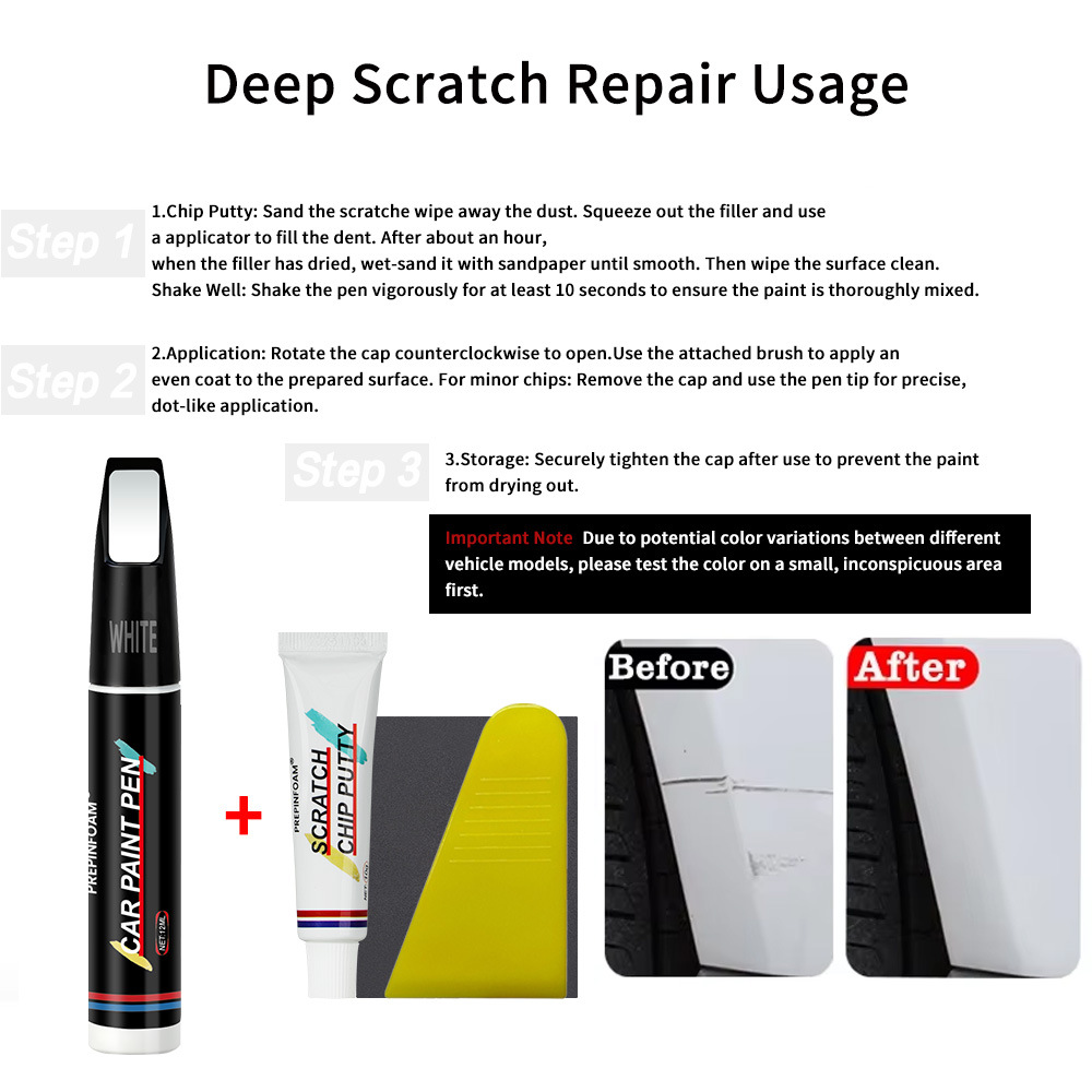 Prepinfoam-P27 Car Touch-Up Pen Body Scratch Repair Color Touch-Up Renovation Universal Cross-Border Supply