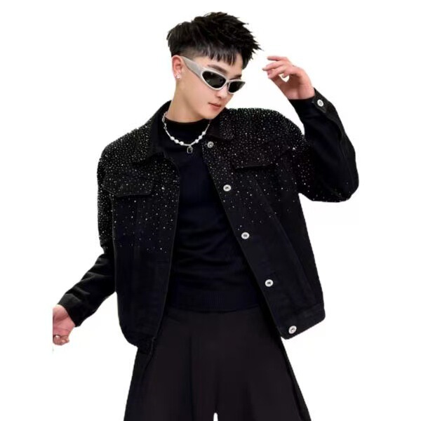 Men's Jacket Coat 2024 Autumn New Youth Hong Kong Style Trendy Handsome Loose Color-Blocked Top Men's Jacket Coat 2024 Autumn New Youth Hong Kong Style Trendy Handsome Loose Color-Blocked Top